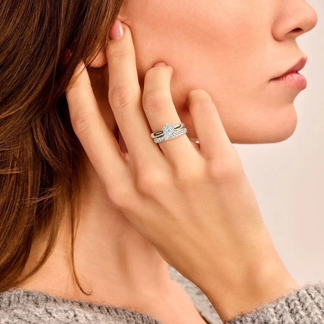 0.30 quilates anillo solitario diamante en platino 
