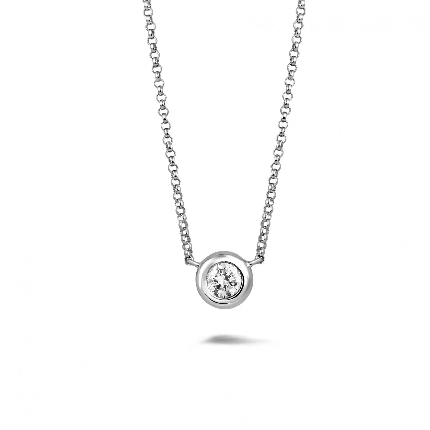 0.50 quilates colgante diamante satélite en oro blanco 