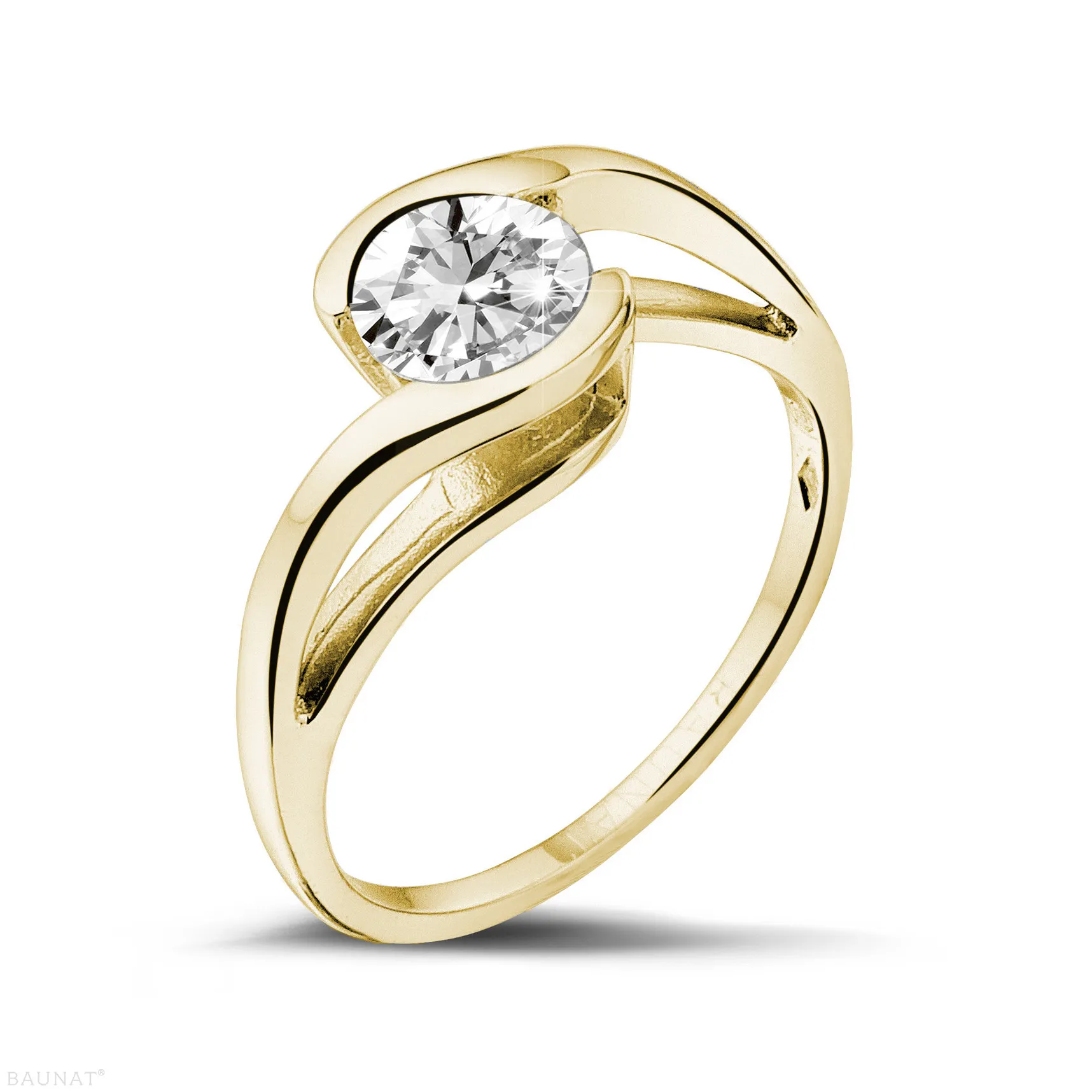 0.70 quilates anillo solitario diamante en oro amarillo 