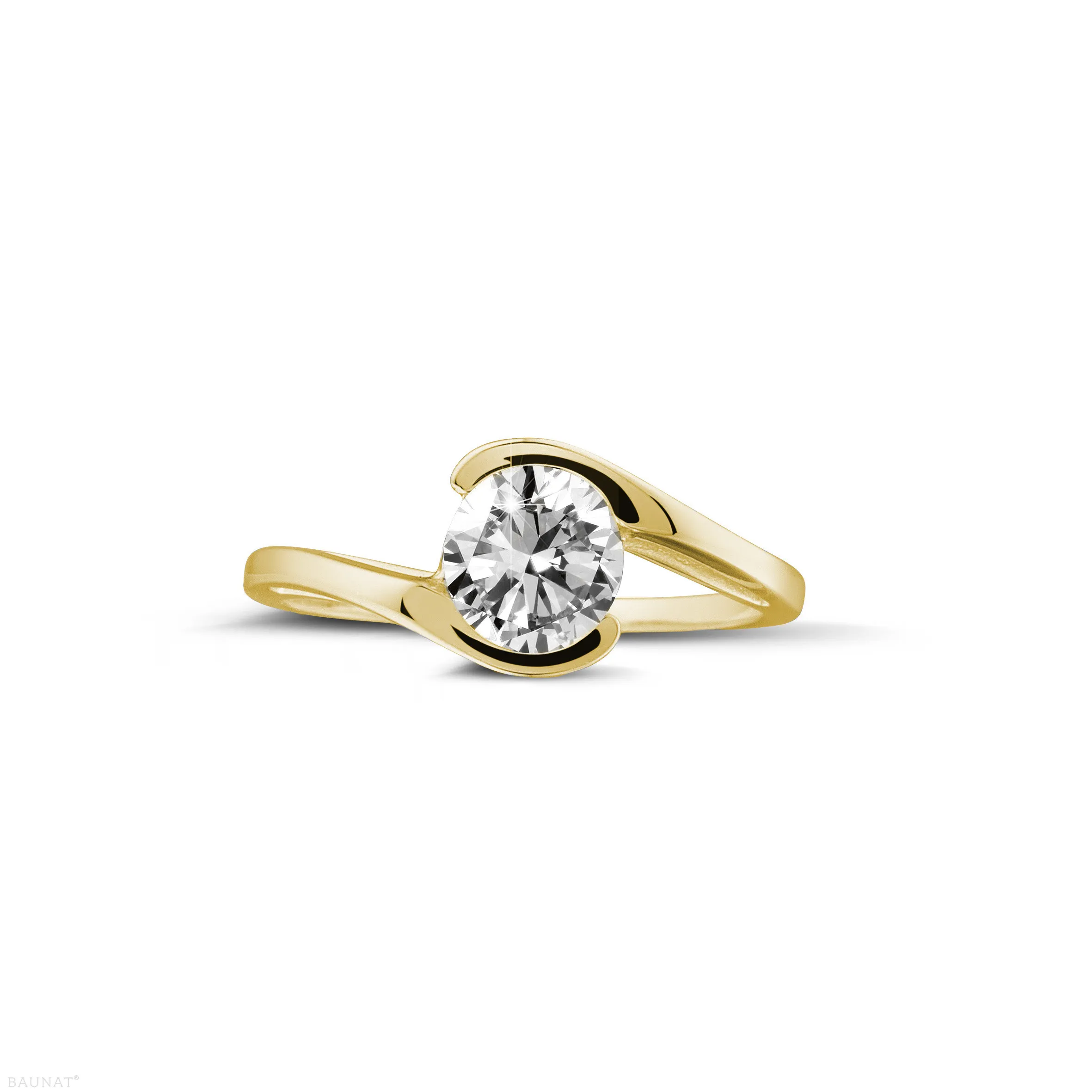 0.70 quilates anillo solitario diamante en oro amarillo 