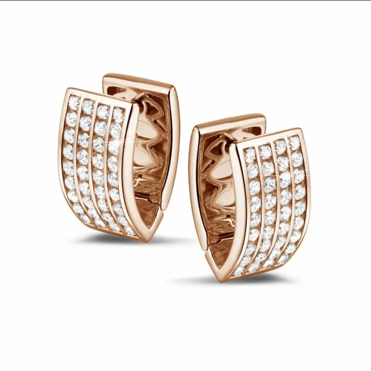 1.20 quilates pendientes diamantes en oro rojo 