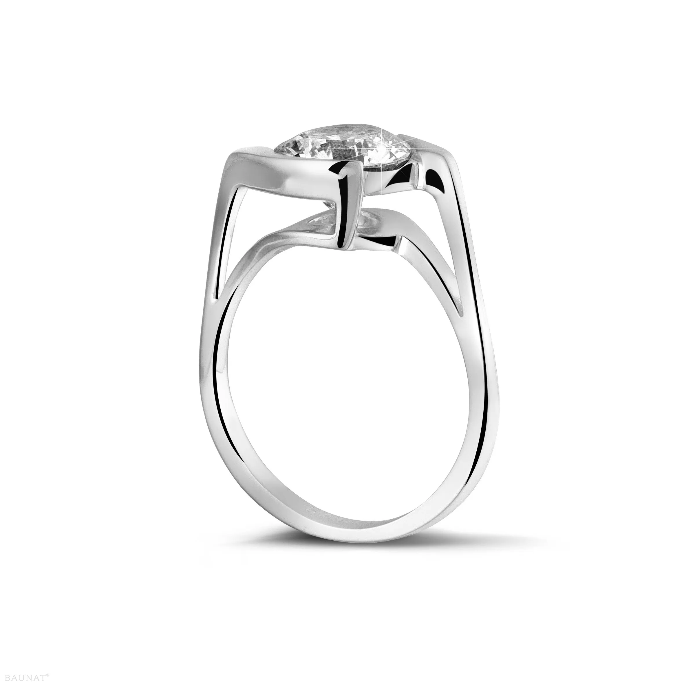 2.00 quilates anillo solitario diamante de oro blanco 