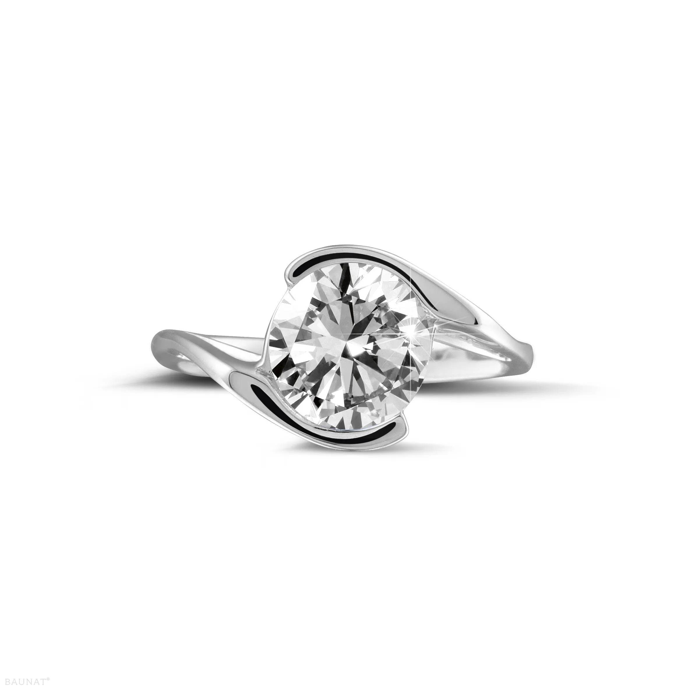 2.00 quilates anillo solitario diamante de oro blanco 