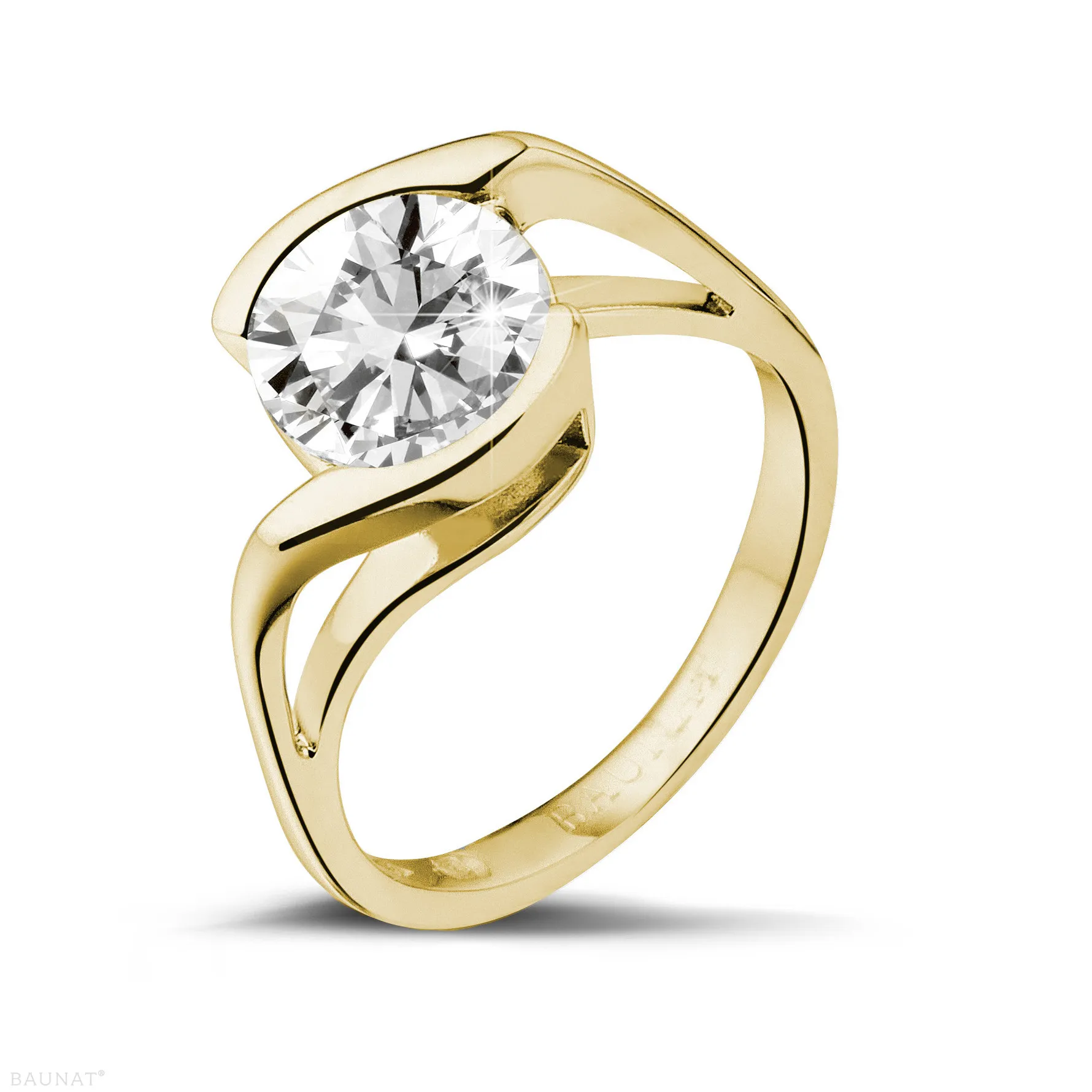 2.00 quilates anillo solitario diamante en oro amarillo 