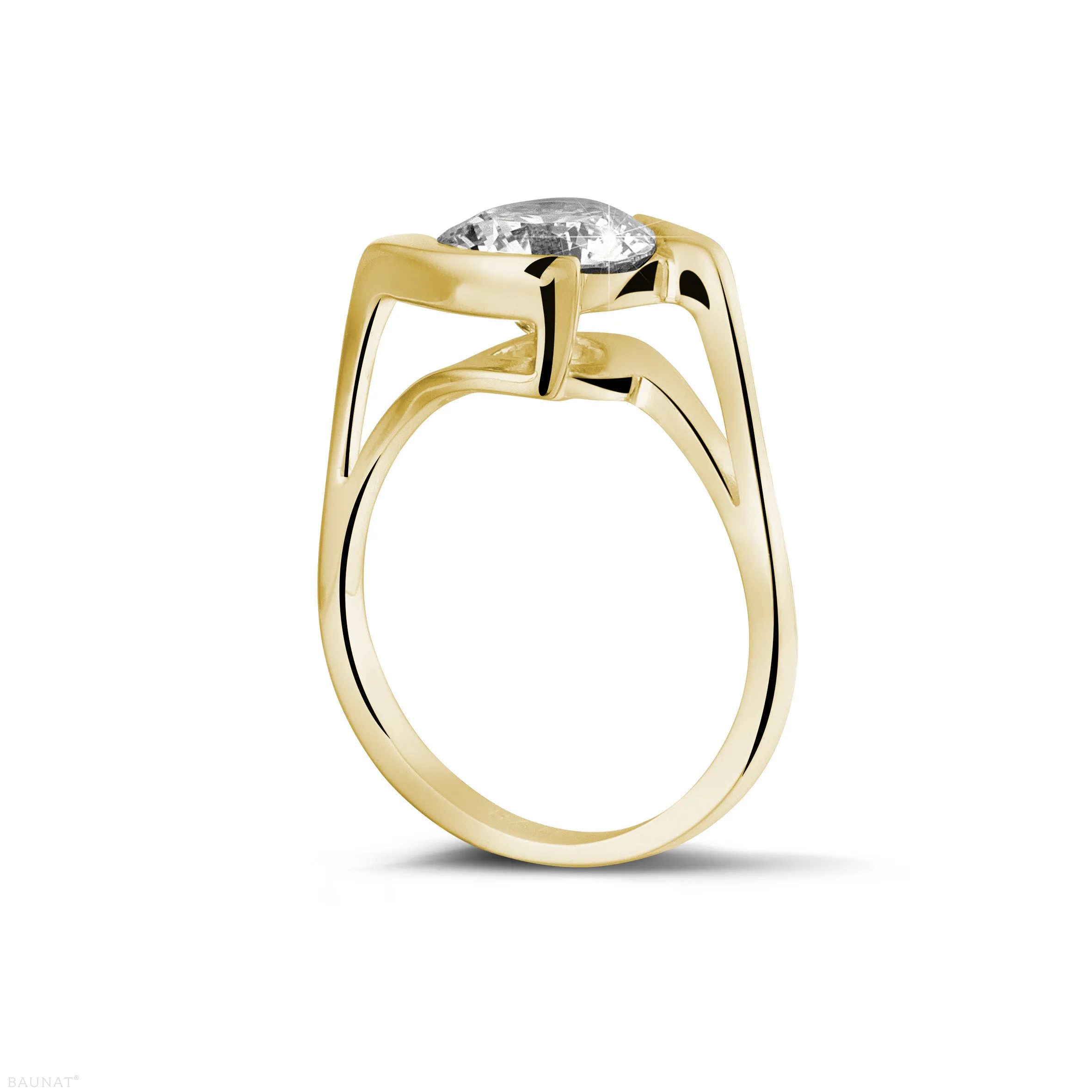 2.00 quilates anillo solitario diamante en oro amarillo 