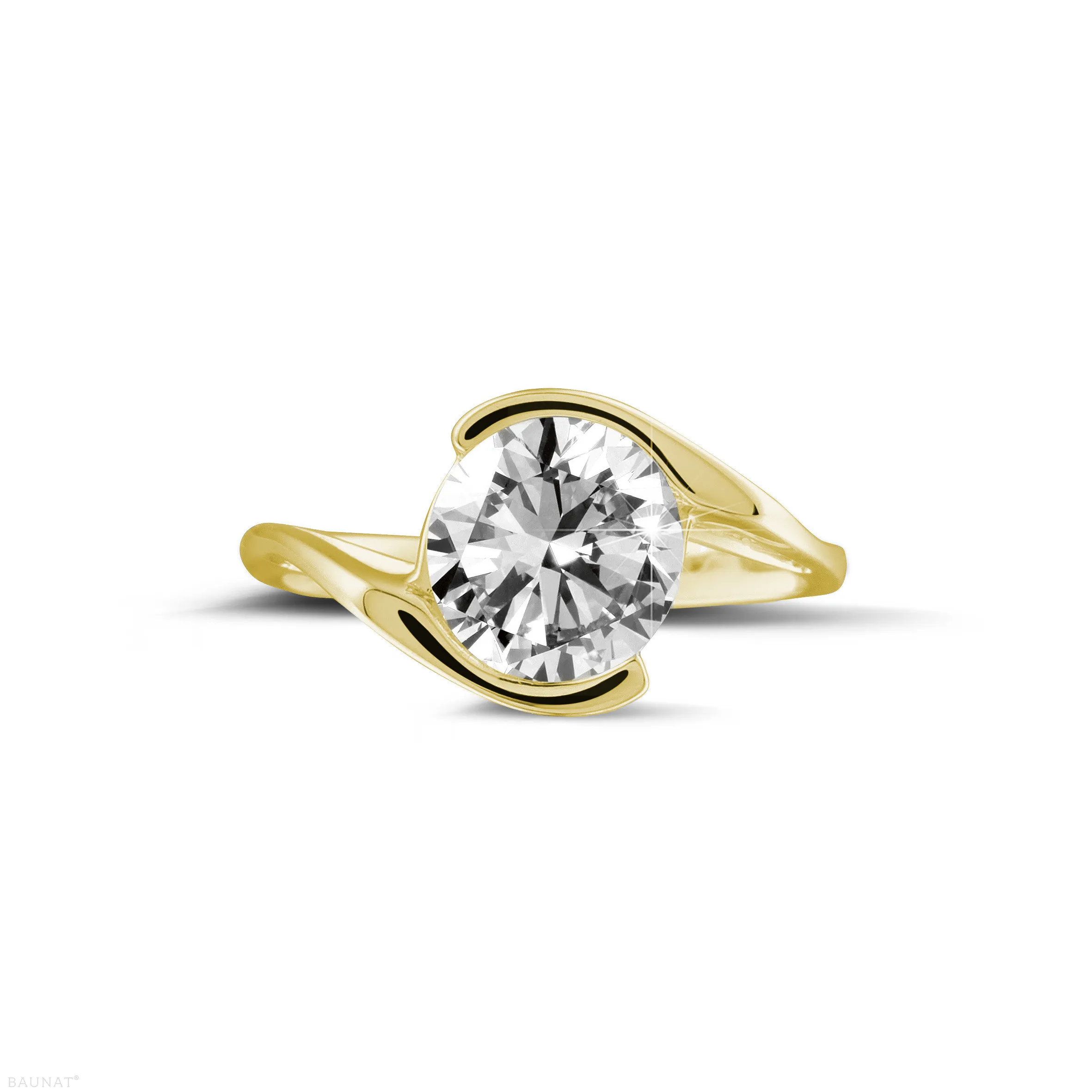 2.00 quilates anillo solitario diamante en oro amarillo 