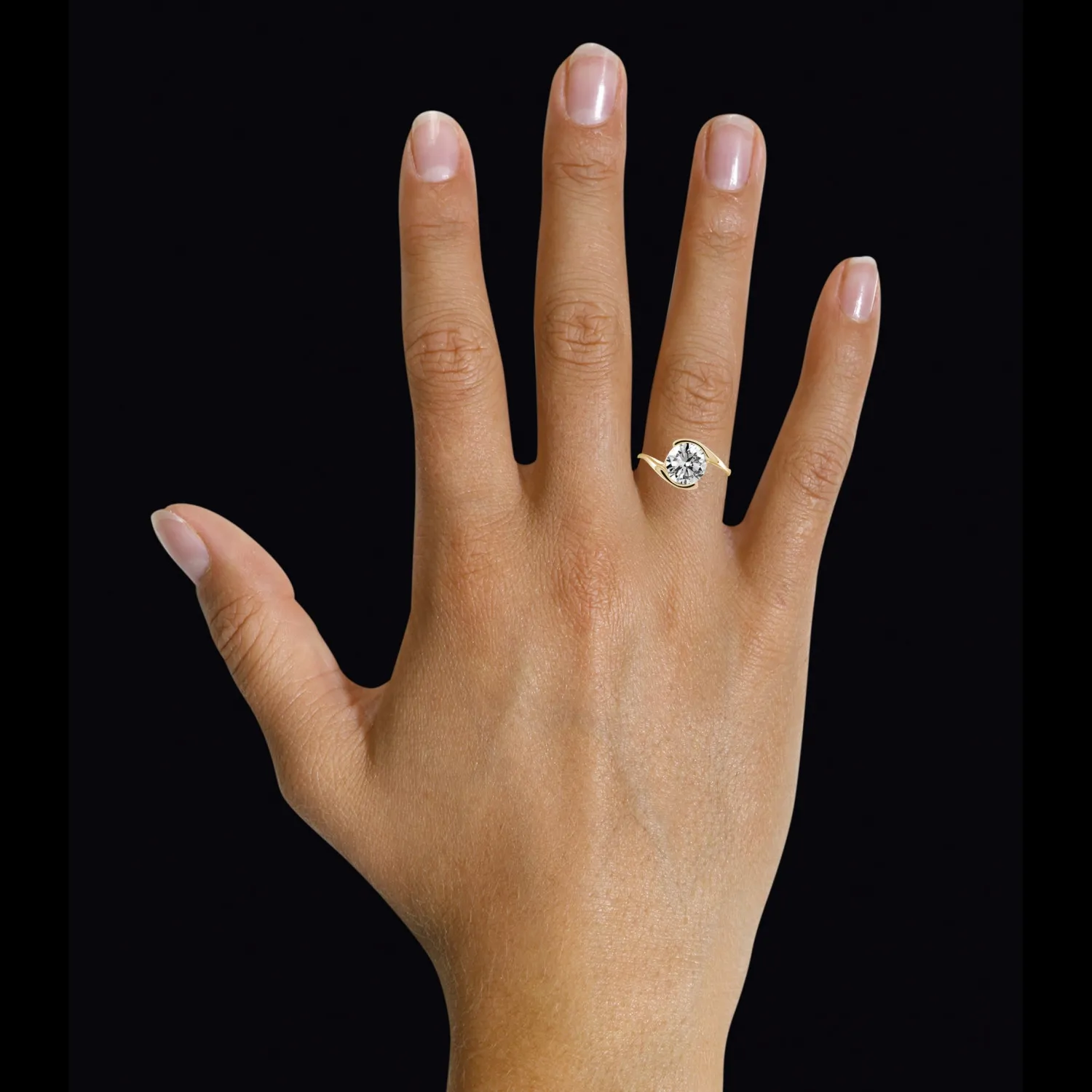 2.00 quilates anillo solitario diamante en oro amarillo 