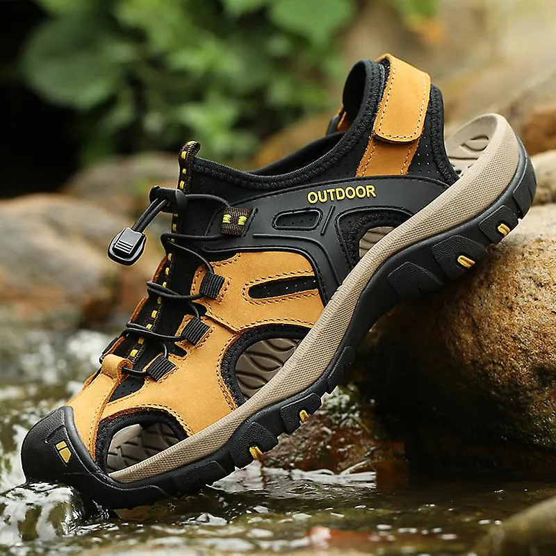 2019 Nuevas sandalias de verano para adultos Zapatos casuales de cuero genuino Hombre Sandalias de playa estilo romano Marca Zap