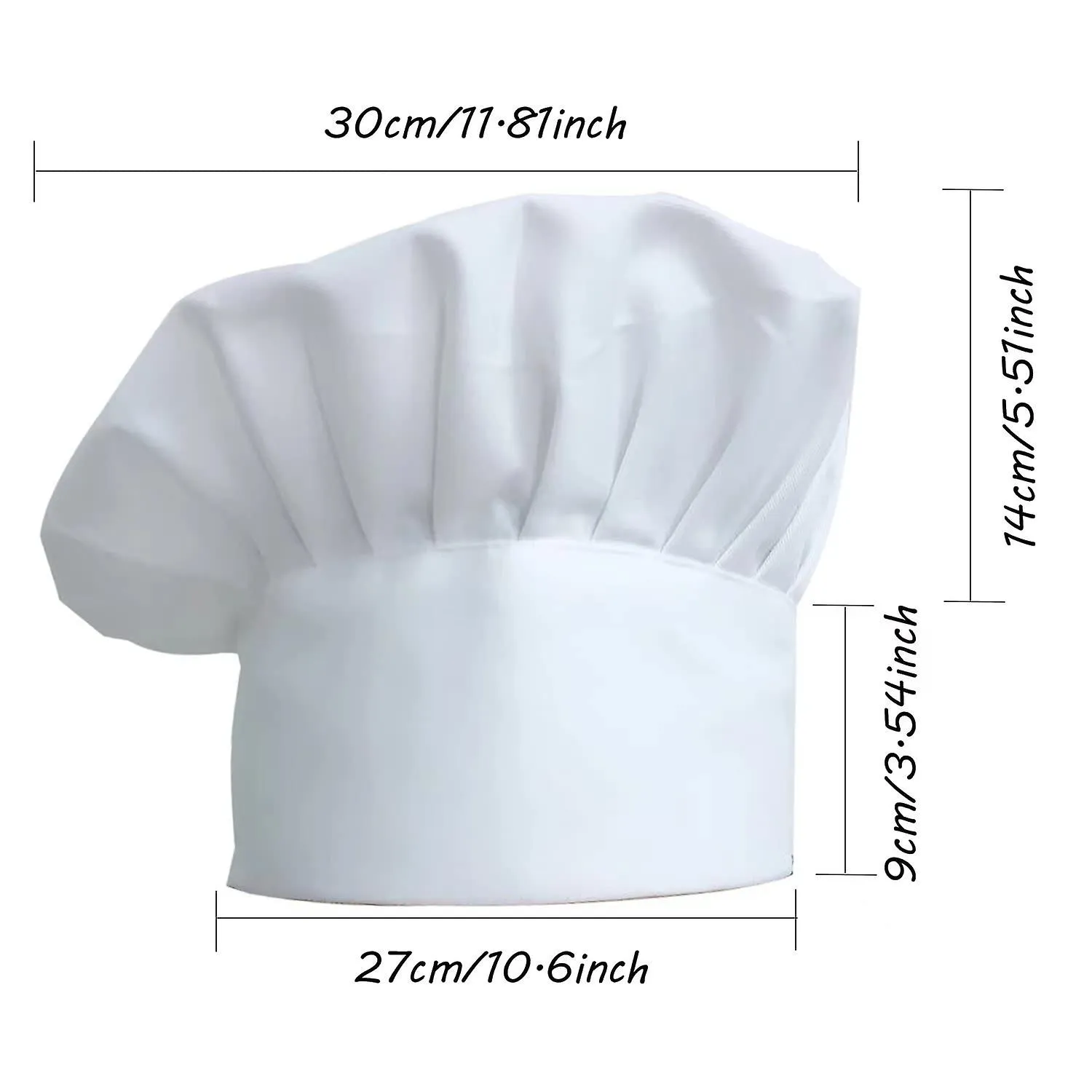 2pcs Chef Hat Adjustable Elastic Kitchen Chef Cap para adultos House Hotel Restaurant Use