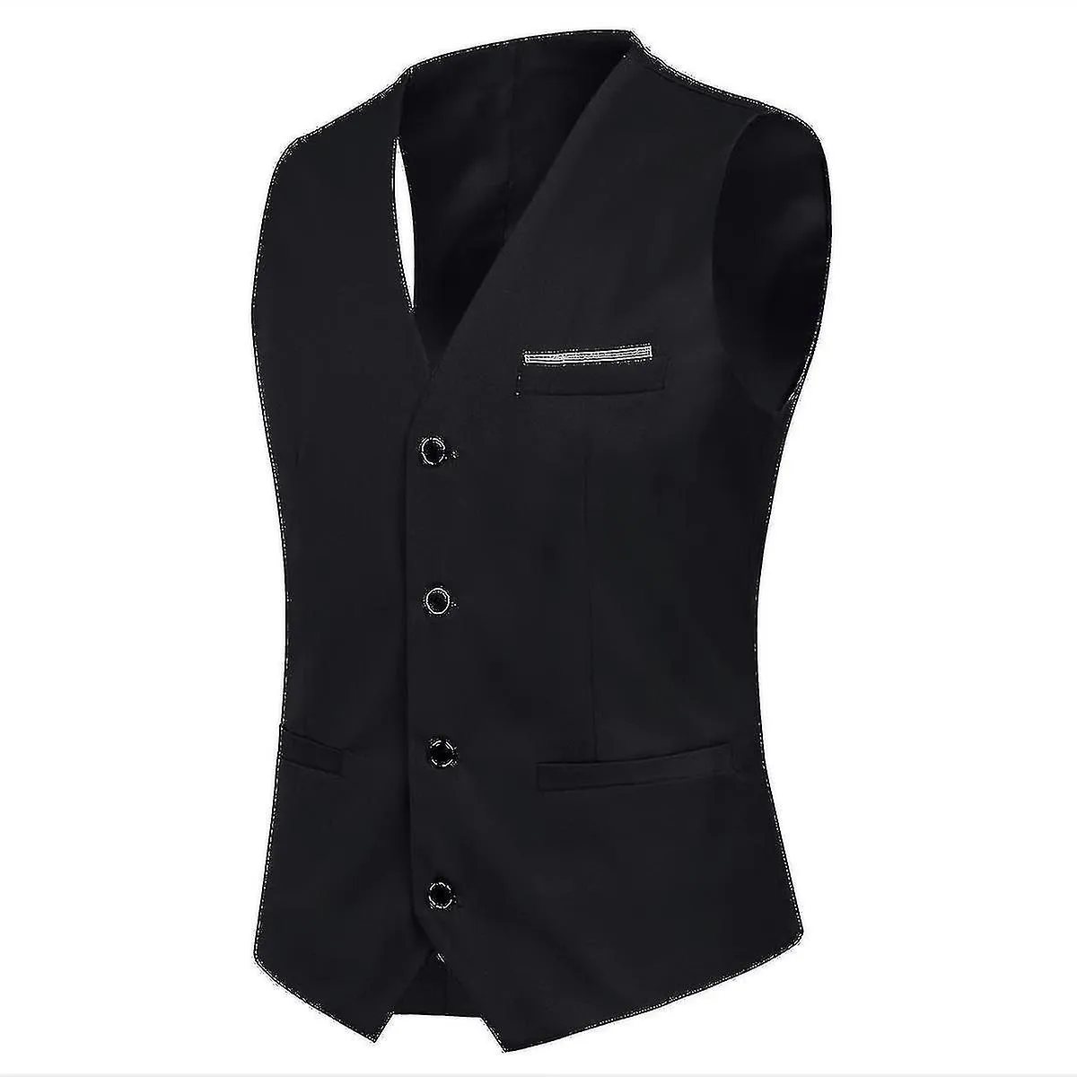 3 Piezas De Traje Slim Fit Para Hombres Juego De Un Botón Chaqueta Sólida Chaleco Pantalones Conjunto de Negocios