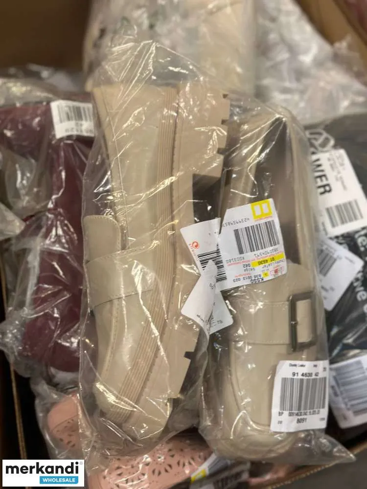 4 € por par en un conjunto de zapatos con variedad de modelos y tallas, gama de existencias restantes, zapatos de mujer, incluid