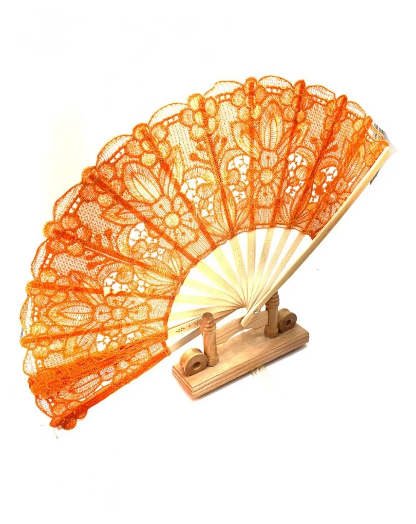 ABANICOS PARA BODAS FIESTAS Y EVENTOS COLOR NARANJA