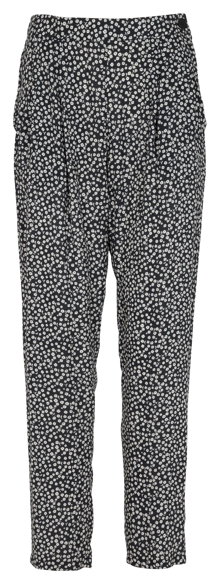 ACOTE Pantalón fluido de lino de talle medio alto en negro