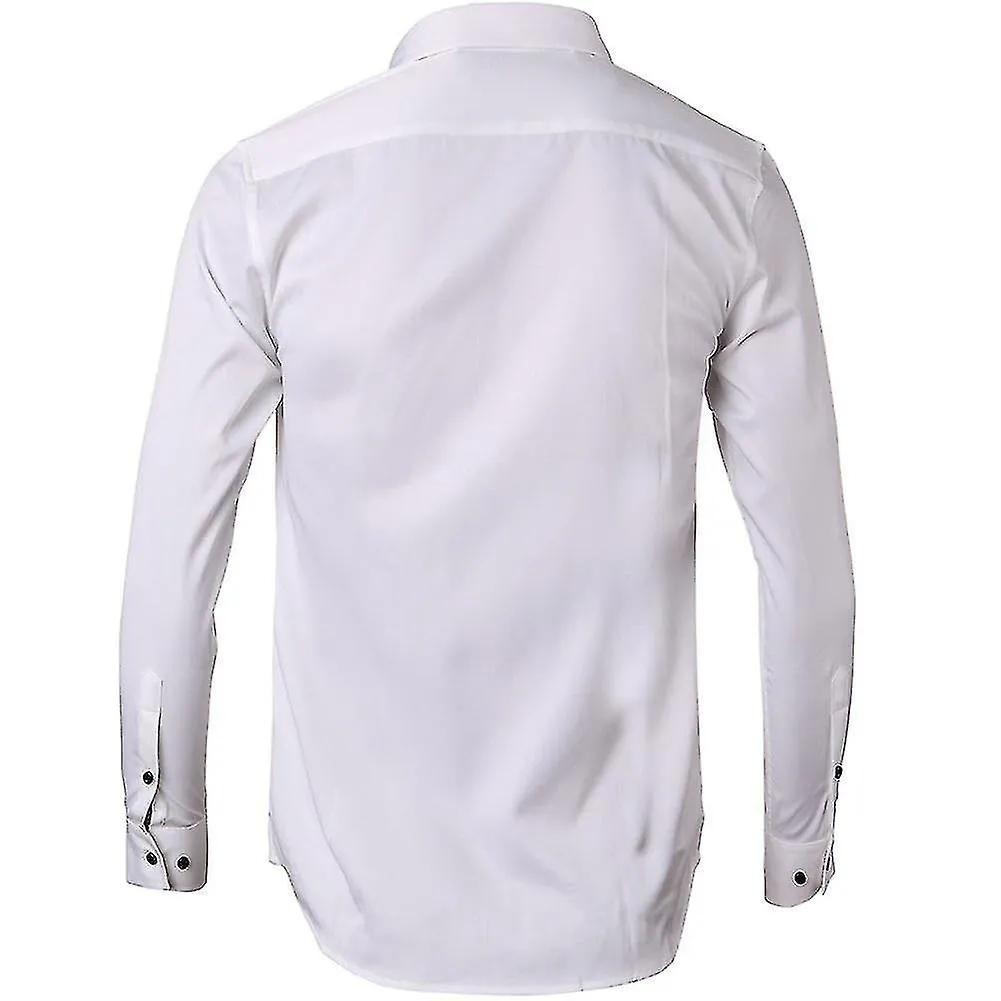 Allthemen Hombre Negocios Solid Color Lapel Slim Shirt