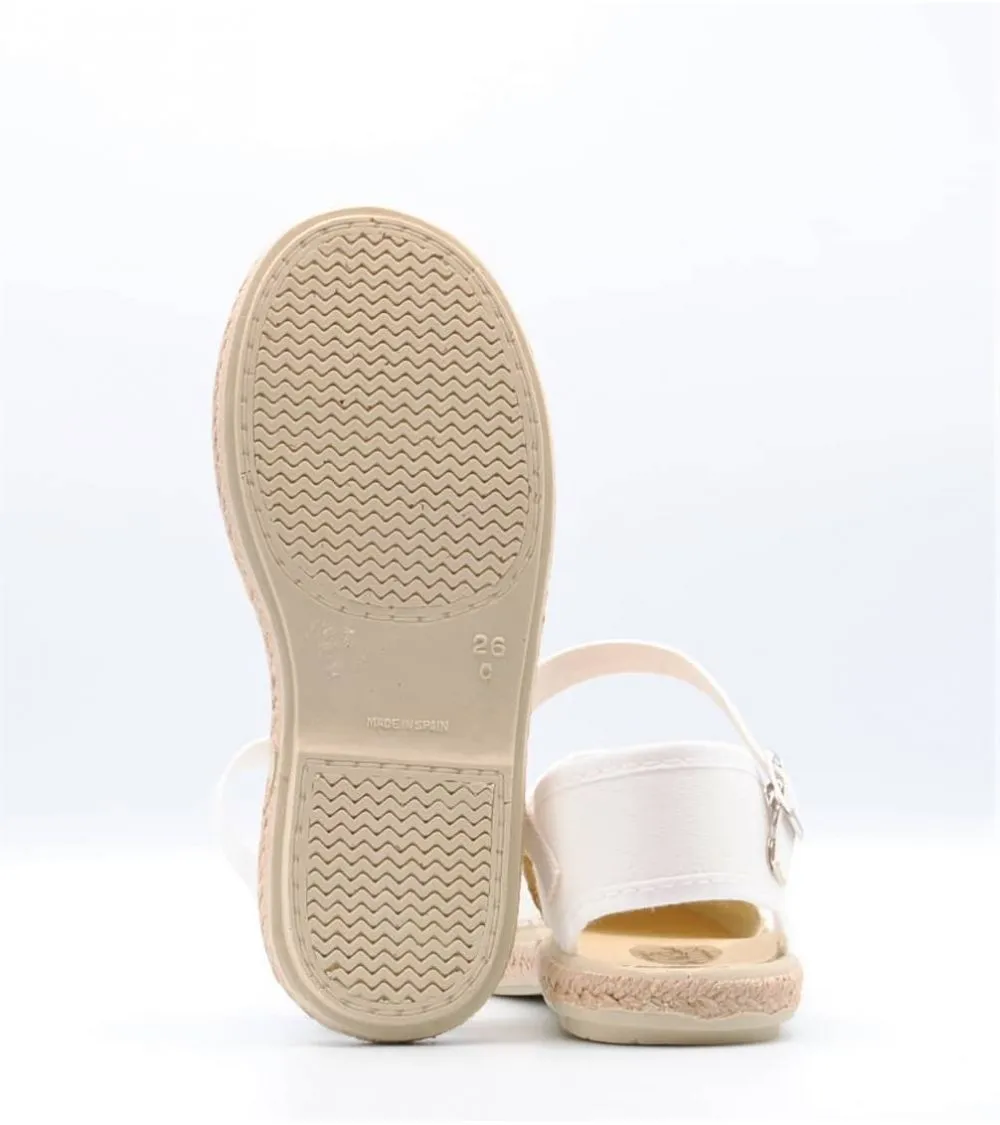 ALPARGATAS NIÑA VULPEQUES CROCHET BLANCO Y BEIGE