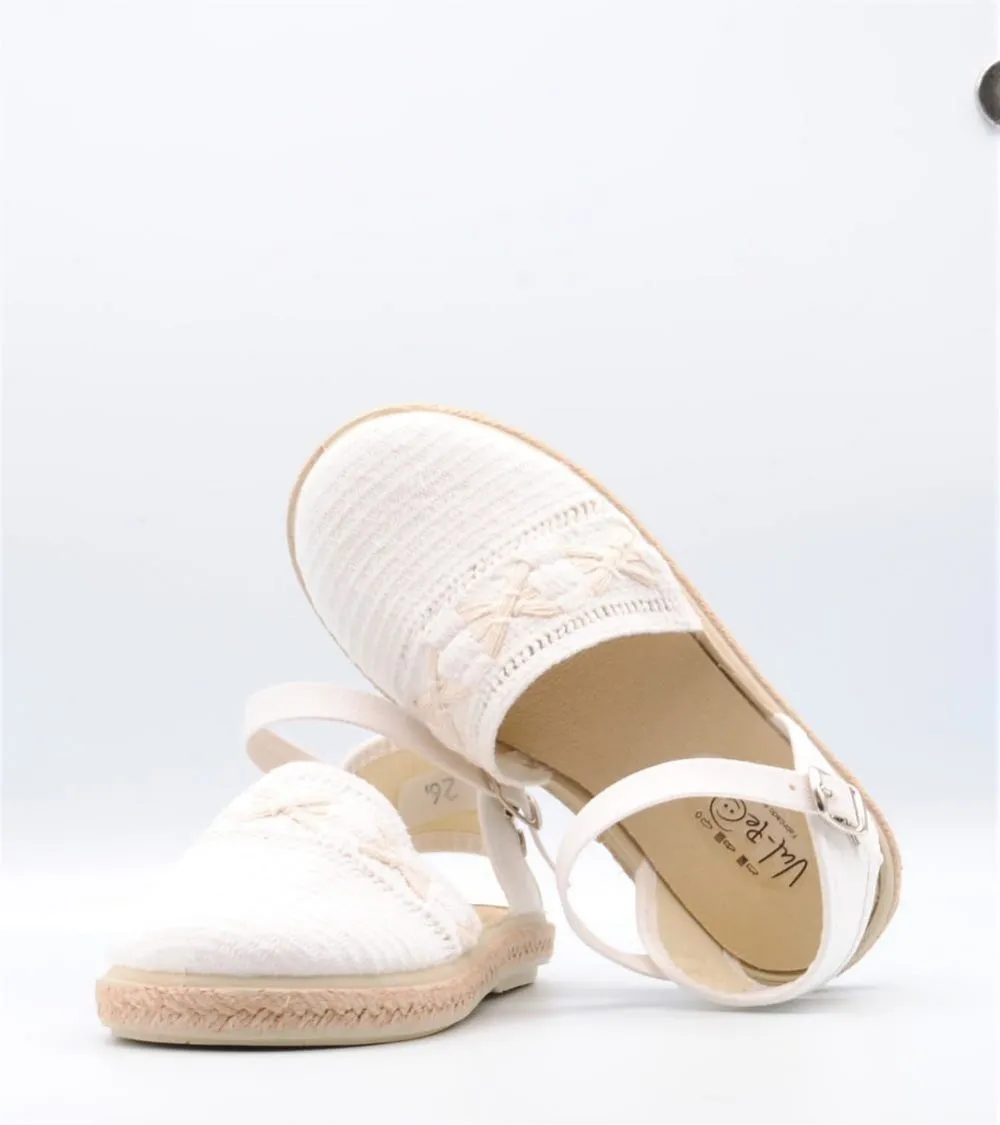 ALPARGATAS NIÑA VULPEQUES CROCHET BLANCO Y BEIGE