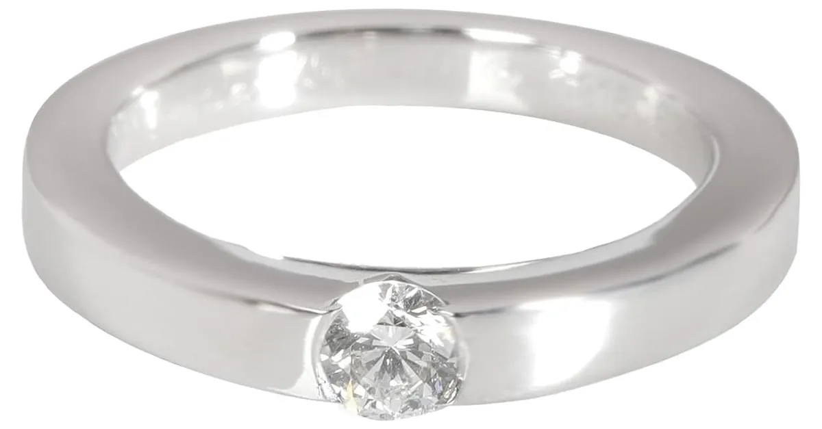 Anillo de fecha con diamantes Cartier en platino con certificación GIA G VVS1 0.21 ct Plata Metálico 
