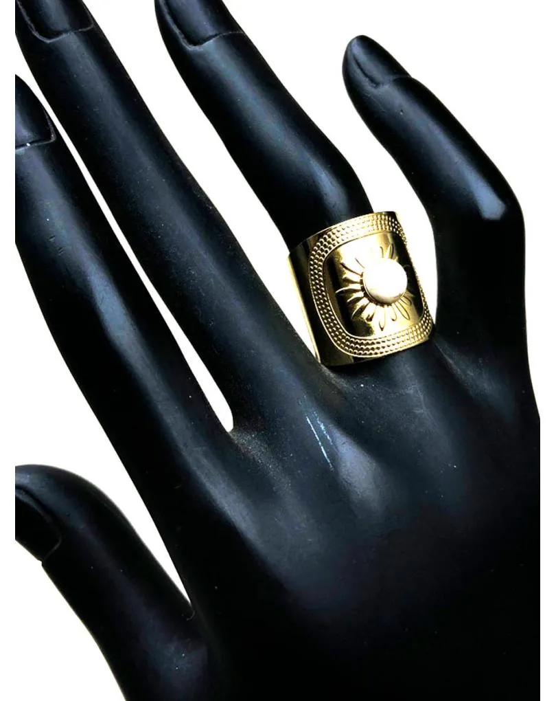 ANILLOS MUJER ACERO ANCHOS  Y PIEDRAS NATURALES