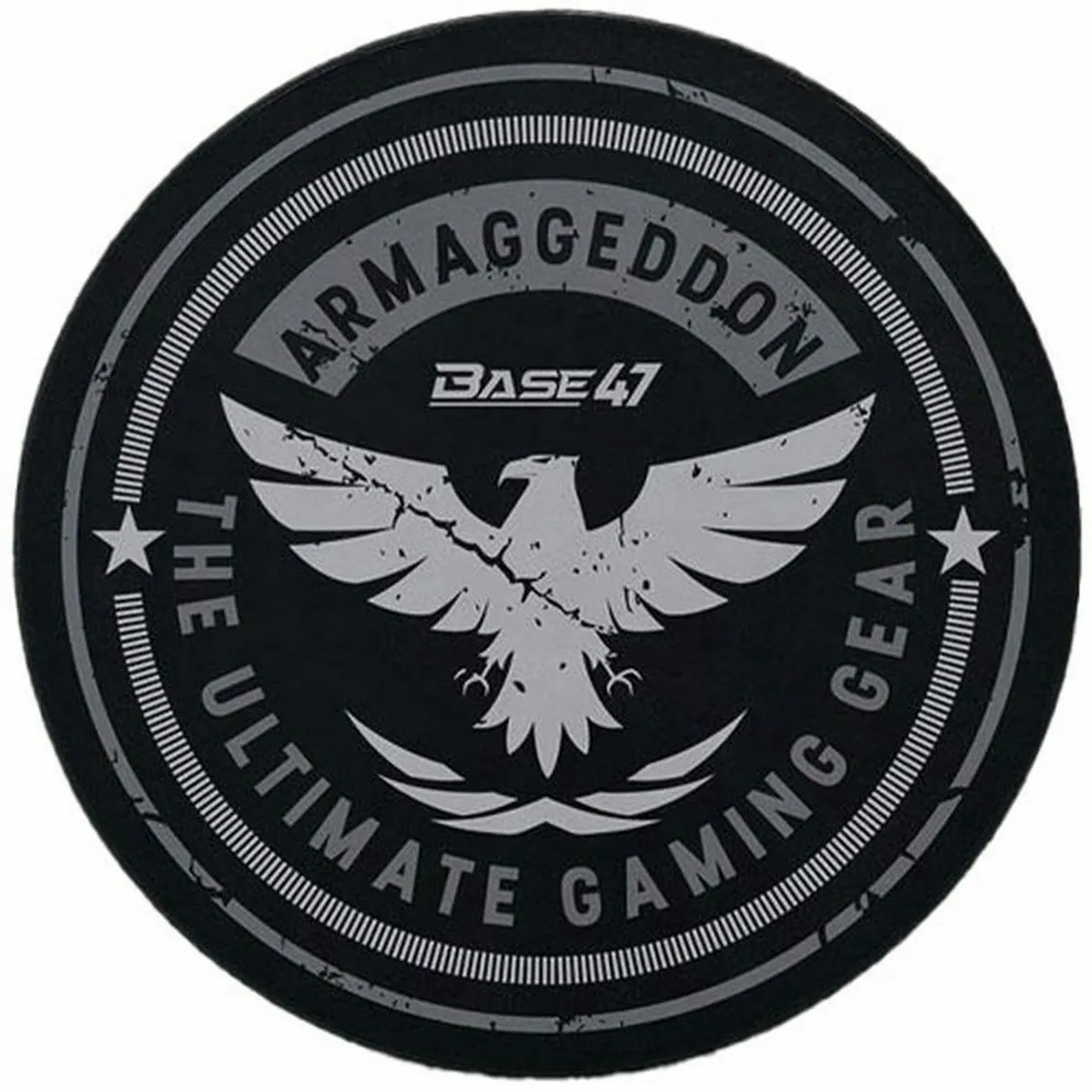 ARMAGGEDDON BASE47 BADGE ALFOMBRILLA PARA SILLA ALFOMBRILLA PARA JUEGOS 120 CM NEGRO B47BB
