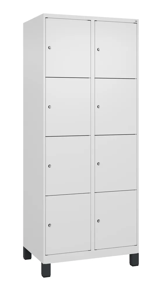 ARMARIO TAQUILLA C+P CABOPLUS, 2 COMPARTIMENTOS Y 4 ESTANTES, 800 X 500 X 1850MM, BLANCO, CON PATAS