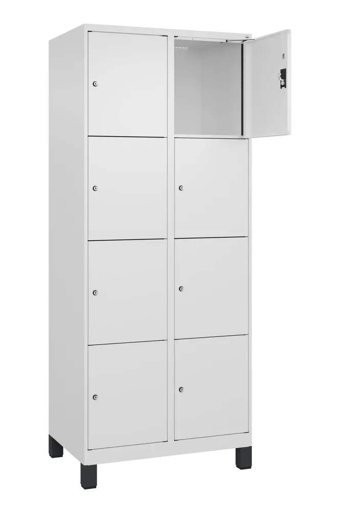 ARMARIO TAQUILLA C+P CABOPLUS, 2 COMPARTIMENTOS Y 4 ESTANTES, 800 X 500 X 1850MM, BLANCO, CON PATAS