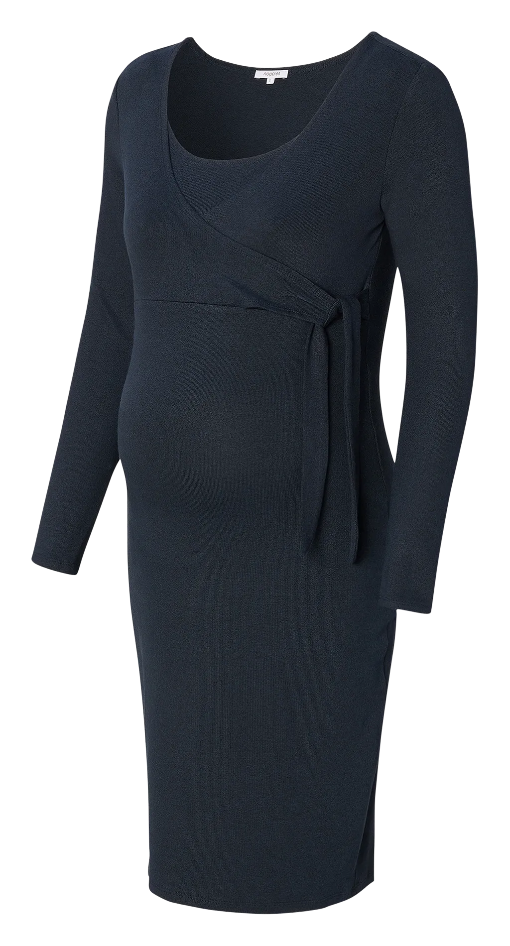 ASA  VESTIDO MIDI DE LACTANCIA CON CUELLO REDONDO EN AZUL