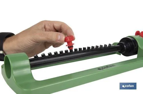 Aspersor de riego oscilante de 16 chorros | Material de polipropileno | Apto para jardín | Flexibilidad anti roturas
