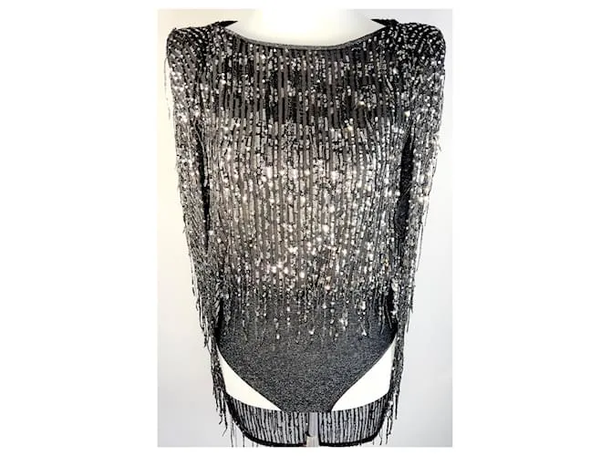 Autre Marque Body sin mangas Talbot Runhof Negro 