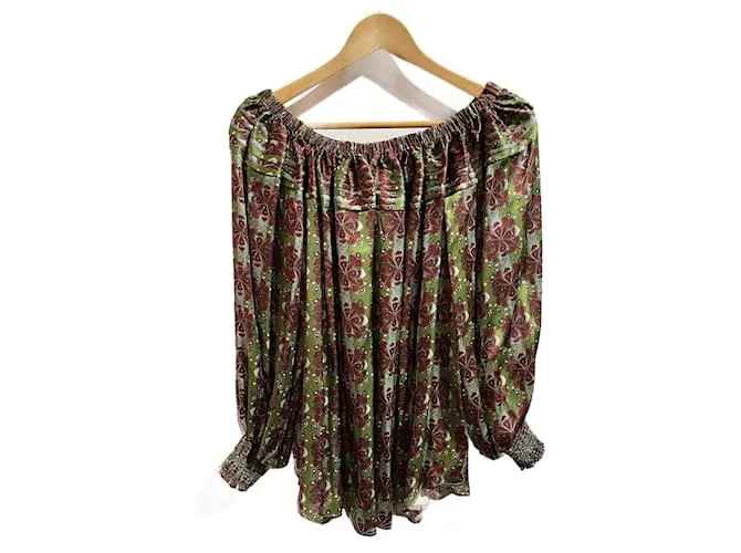 Autre Marque MIMI LIBERTE Camisetas.fr 36 Seda Verde 