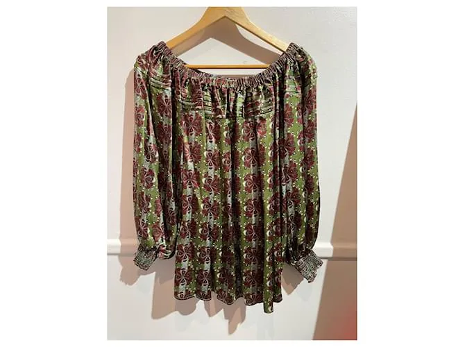 Autre Marque MIMI LIBERTE Camisetas.fr 36 Seda Verde 