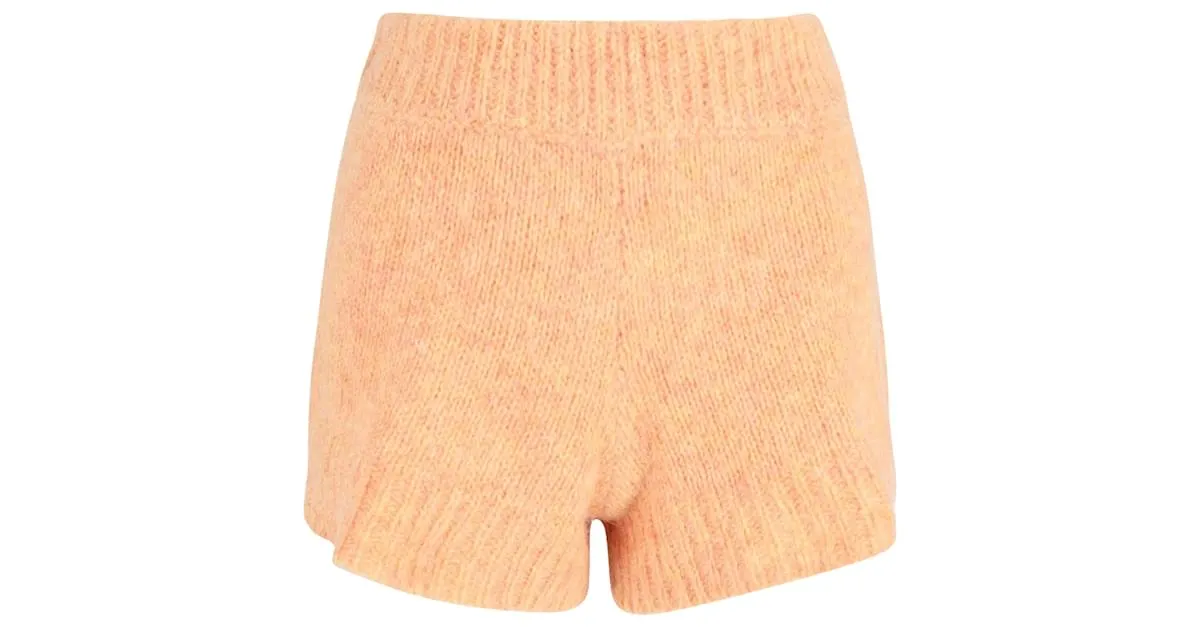 Autre Marque Pantalones cortos de punto de cintura alta Birger Christensen en lana naranja 