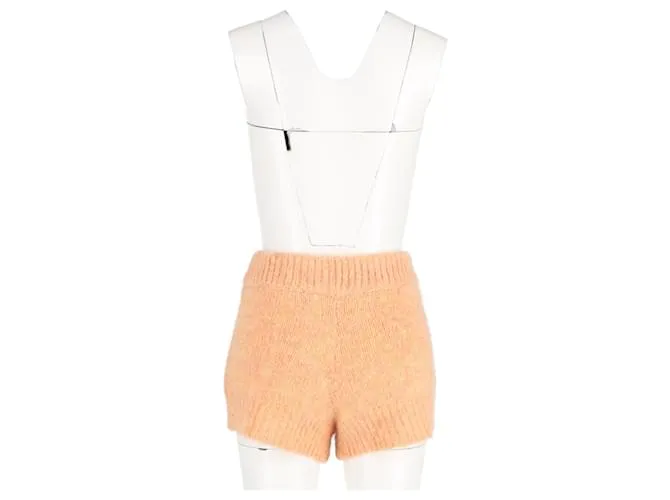 Autre Marque Pantalones cortos de punto de cintura alta Birger Christensen en lana naranja 