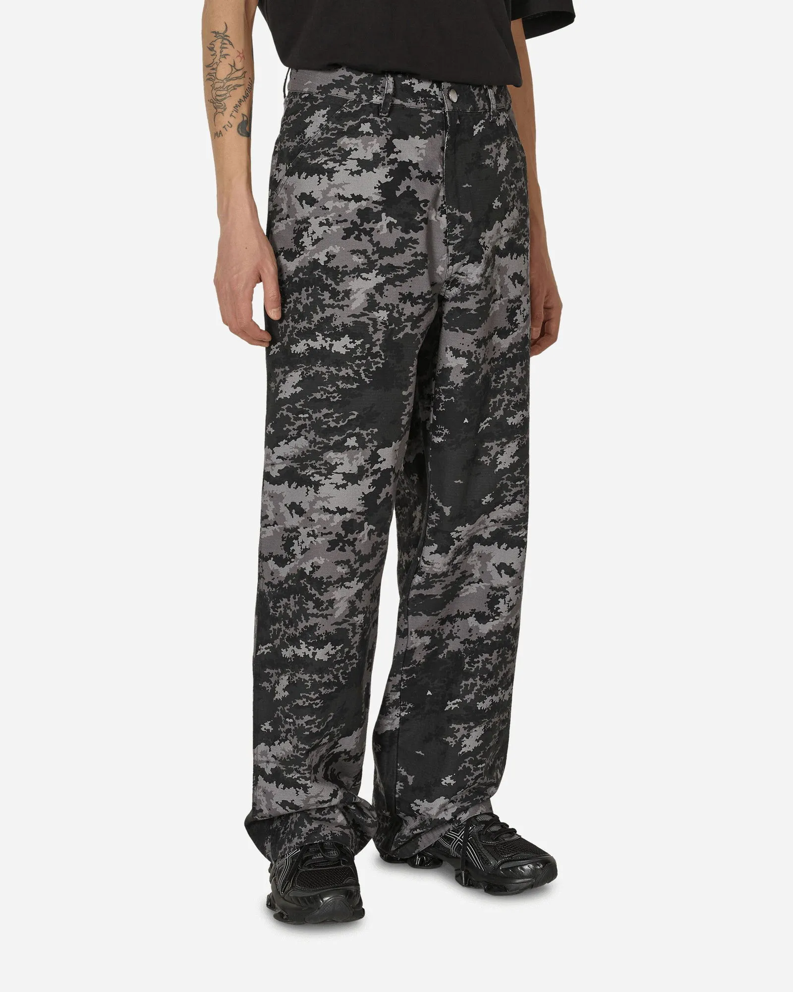 Awake NY Digi Camo Printed Painter Pants Black