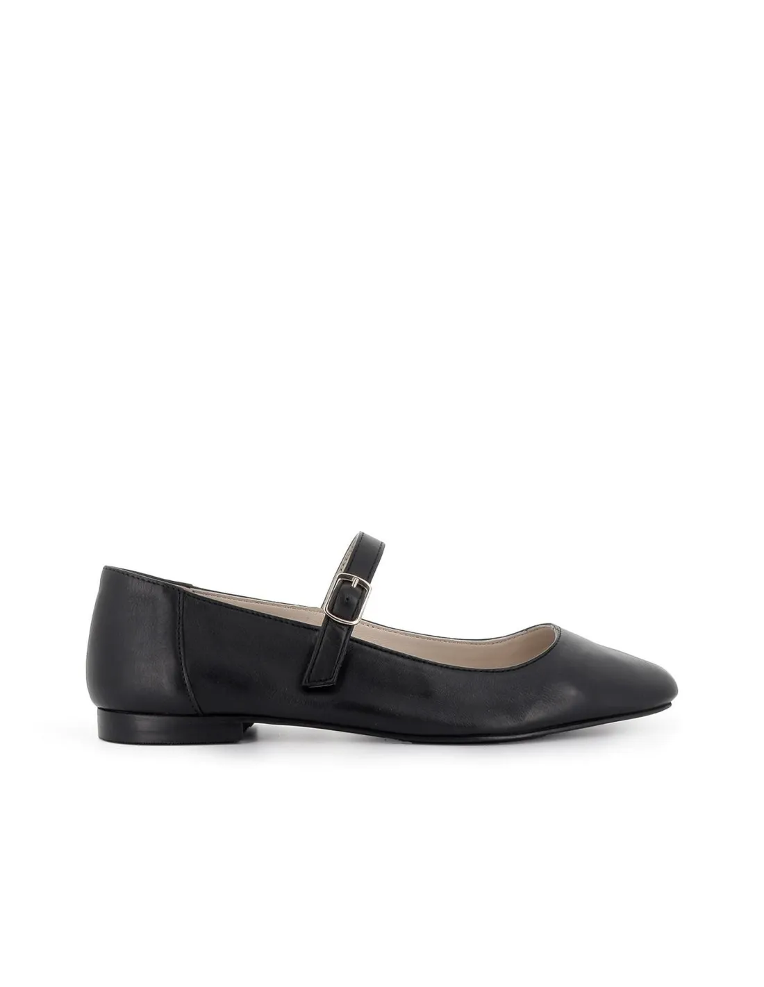 Bailarina piel correa con hebilla color negro TOP 3