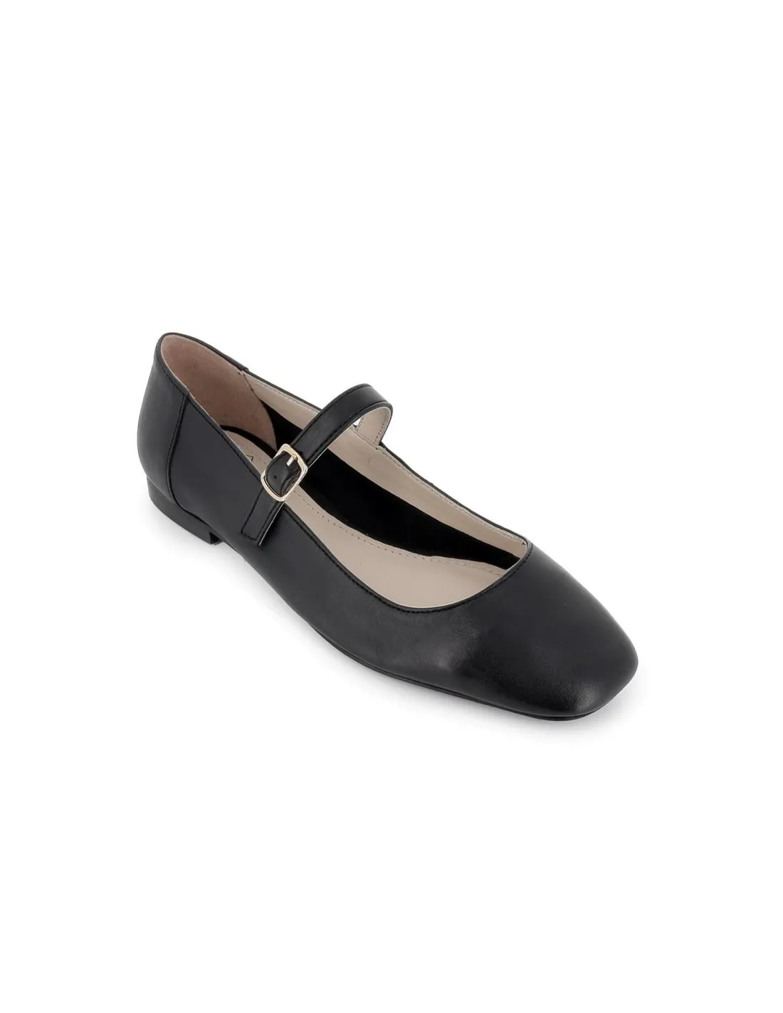 Bailarina piel correa con hebilla color negro TOP 3