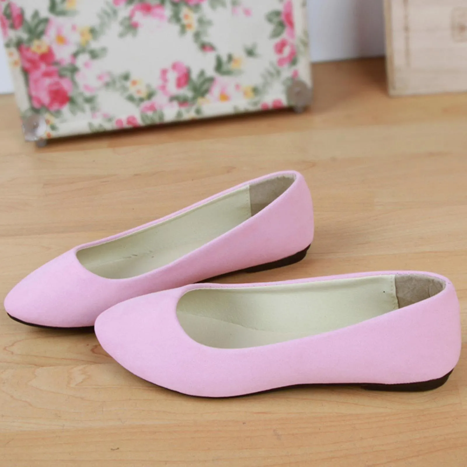 Ballet femenino Dolly bombea slip plano en mocasines zapatos de ede