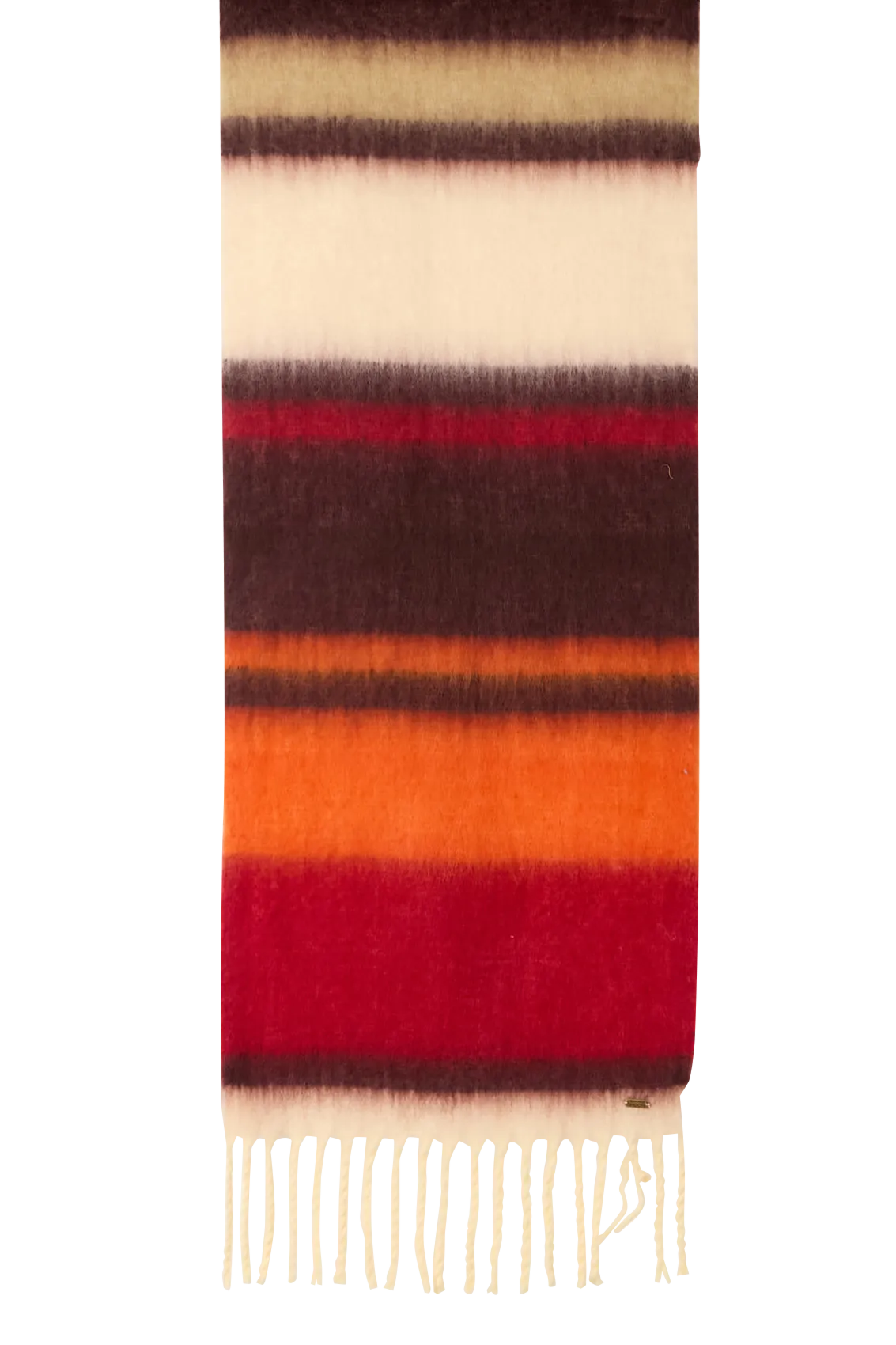 BANANA MOON ISANA WOBAY  BUFANDA DE RAYAS EN MARRON