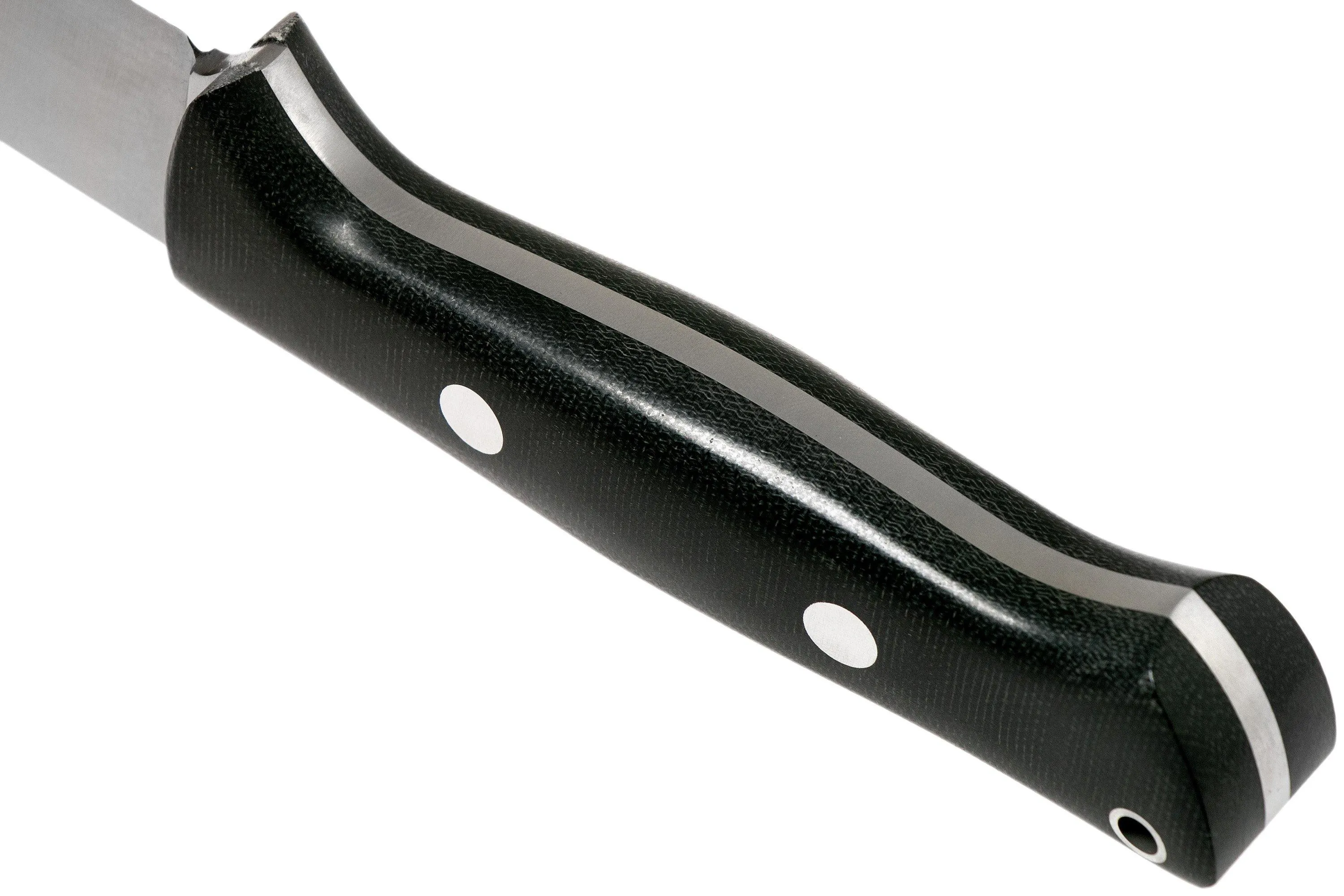 Bark River Bravo 1 LT Hunter CPM 3V, Black Canvas micarta, funda marrón