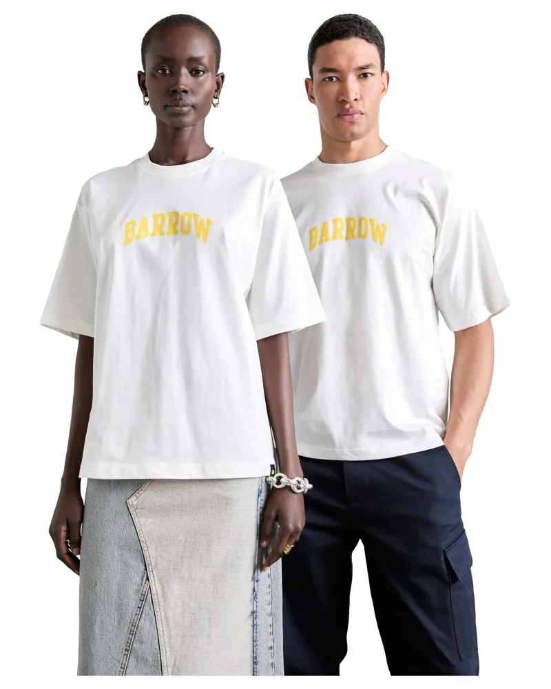 BARROW  CAMISETA REGUALR FIT CON LOGO Y ESTAMPACIONES ICóNICAS EN LA ESPALDA COLOR BLANCO