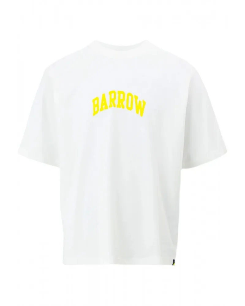 BARROW  CAMISETA REGUALR FIT CON LOGO Y ESTAMPACIONES ICóNICAS EN LA ESPALDA COLOR BLANCO