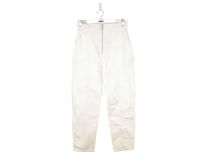 Bash Pantalón Carot de algodón Blanco 