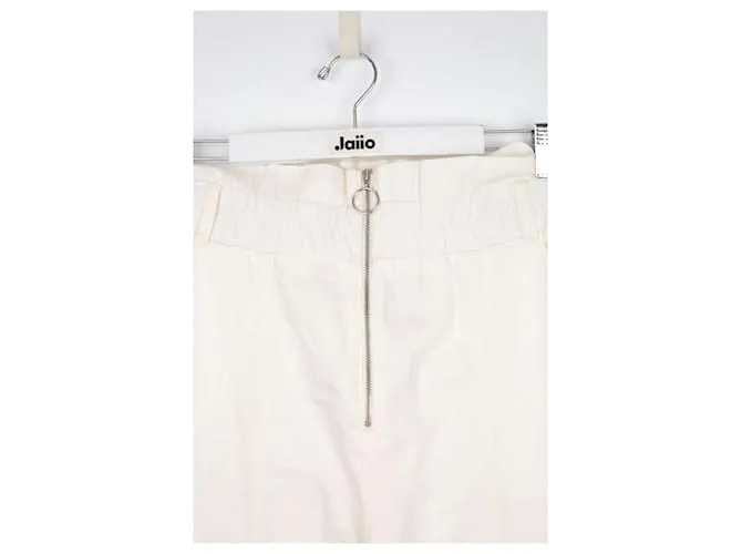 Bash Pantalón Carot de algodón Blanco 