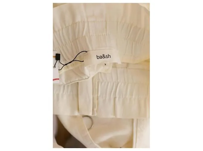 Bash Pantalón Carot de algodón Blanco 