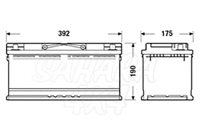 Bateria TUDOR Technica TB1100 110 AH , Positivo Derecha