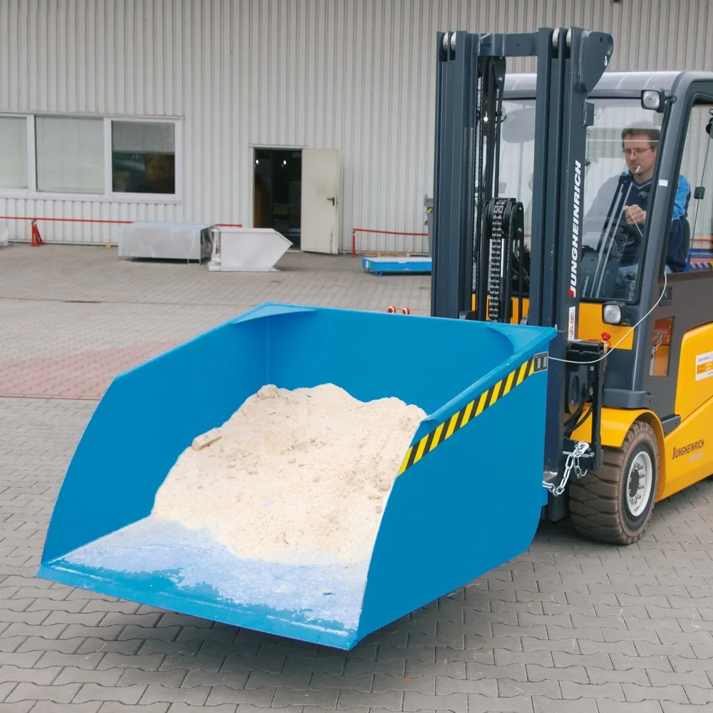 Bauer® Pala para carretilla elevadora, capacidad de carga 1.500 kg, volumen 1 m³, azul
