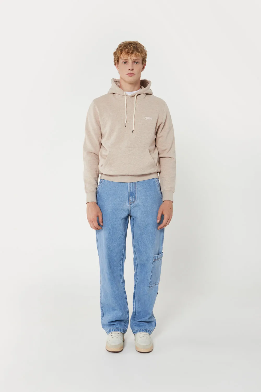 BEIGE MELANGE REGULAR HOODIE