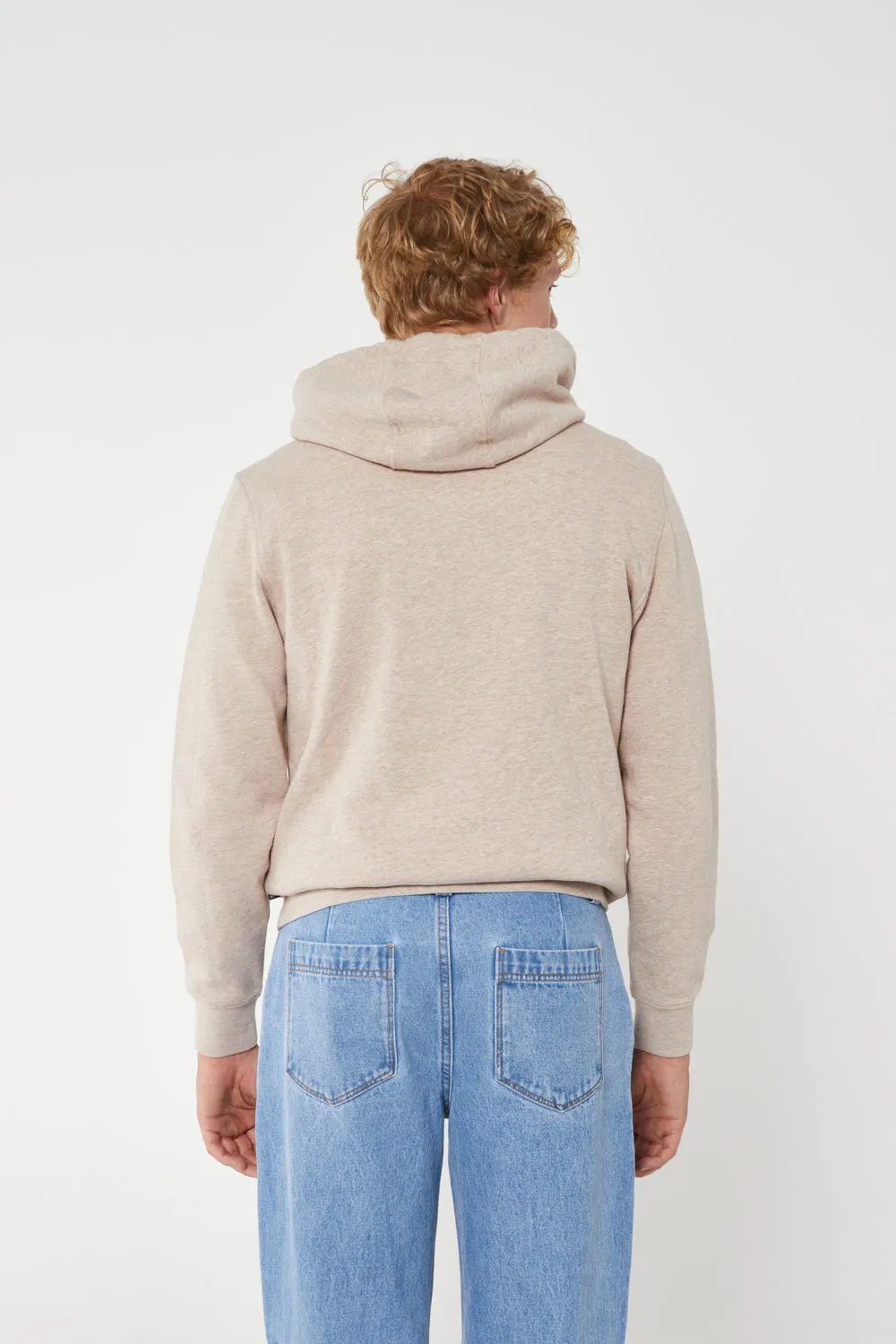 BEIGE MELANGE REGULAR HOODIE