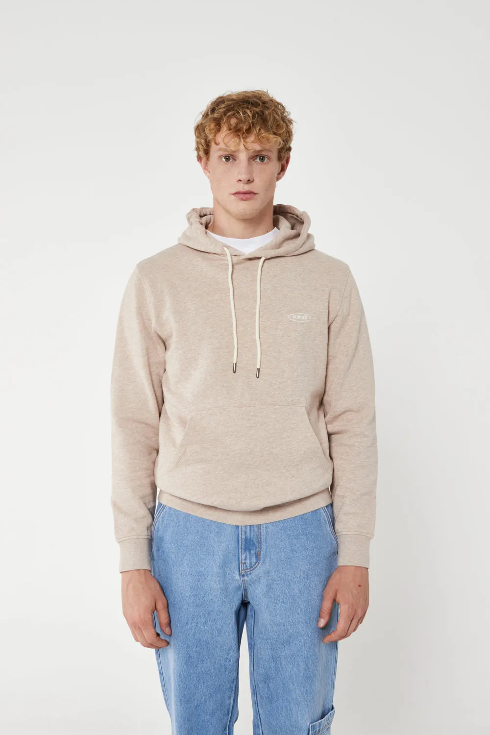 BEIGE MELANGE REGULAR HOODIE
