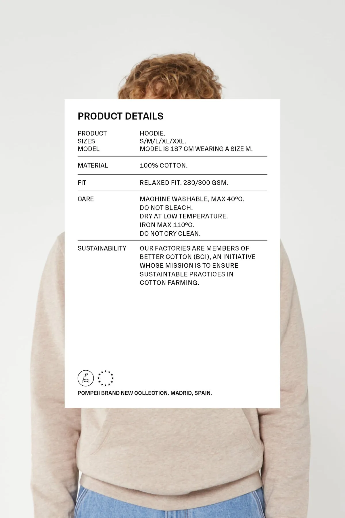 BEIGE MELANGE REGULAR HOODIE