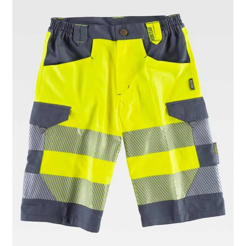 BERMUDA ALTA VISIBILIDAD COMBINADO GRIS OSCURO  WORKTEAM